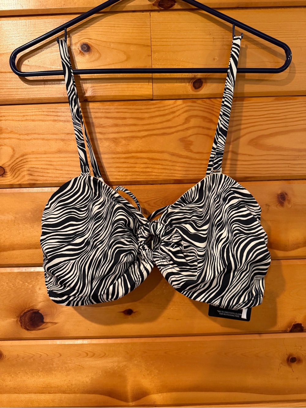 Swimsuits For All Black & White Zebra Print Bikini Top